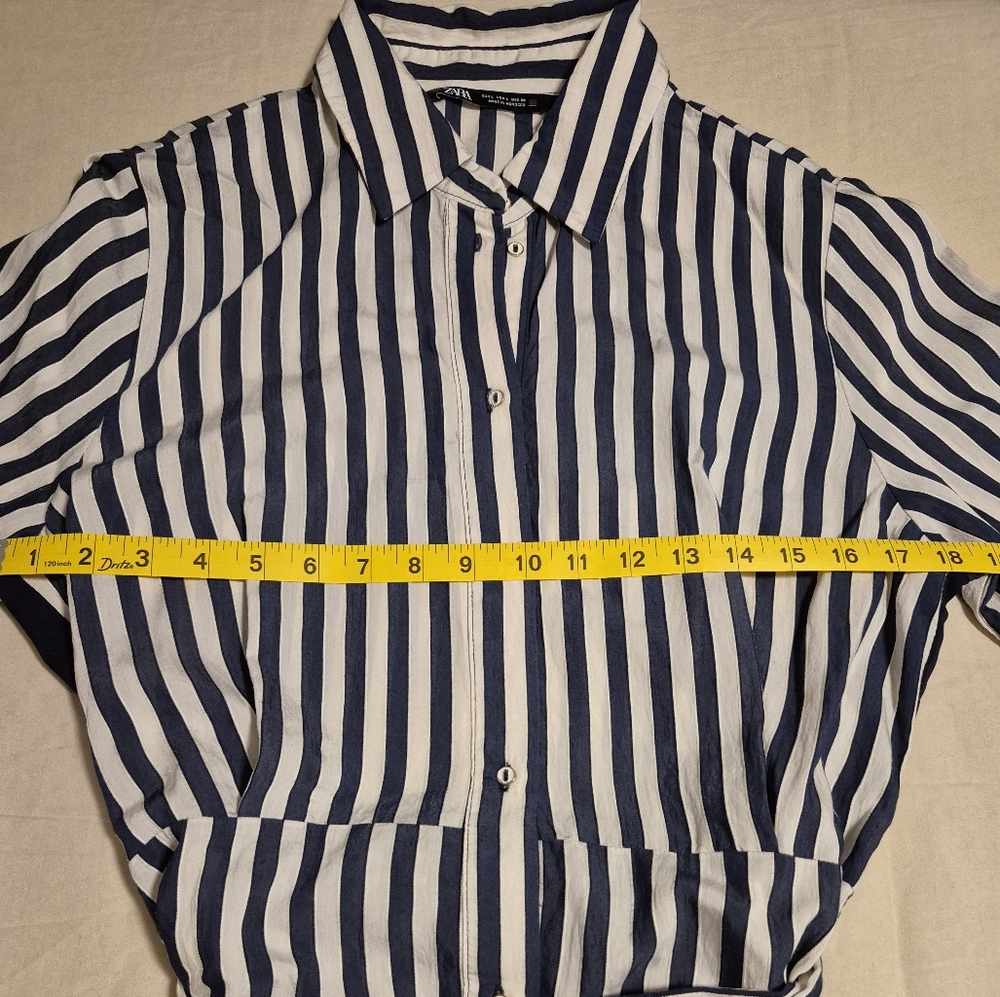 ZARA Striped Shirt Dress - Picture 9 of 10
